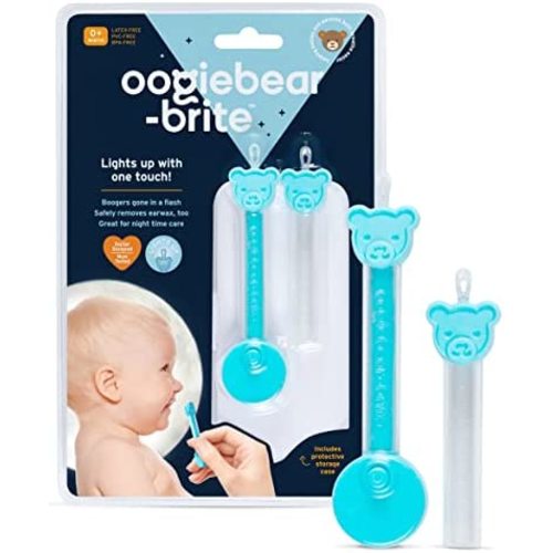 oogiebear Brite - Baby Nose Cleaner and Ear Wax Removal Tool. Baby Gadget with Nighttime LED Light. Safe Snot Booger Picker for Newborns, Infants & Toddlers