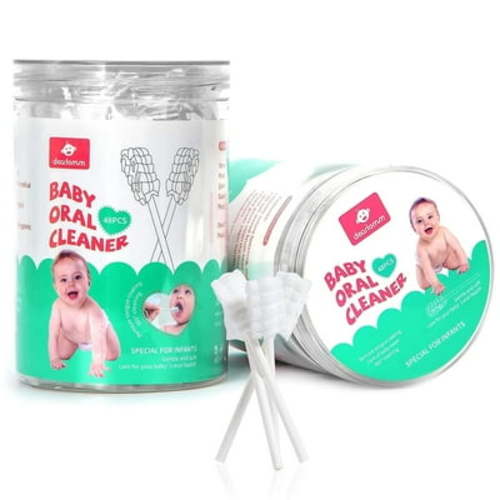 Baby Tongue Cleaner, Newborn Baby Toothbrush, 96PCS Disposable Infant Toothbrush Clean Baby Mouth,Gauze Gum Cleaner Toothbrush Baby Oral Cleaning Stick Dental Care for 0-36 Month
