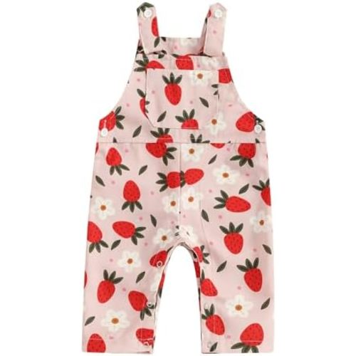 Baby Girl Overalls Romper Floral Print Sleeveless Suspender Jumpsuit Summer Clothing