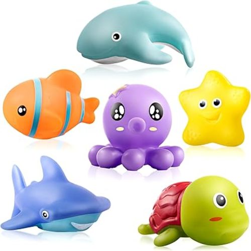 Hely Cancy Bath Toys for Kids - No Hole Baby Bath Toys for 1 Year Old Infant Boys Girls Shower Water Pool Toys