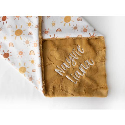 Sunshine Personalized Baby Blanket, Minky Baby Blanket, Baby Blanket with Name, Monogram Baby Blanket, Gender Neutral Baby Gift