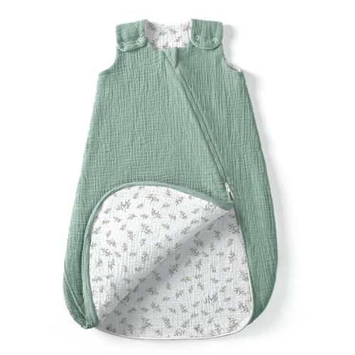 lulumoon Sleep Sack Muslin for Baby: Cotton Wearable Blanket for 3-9 Months - Soft Lightweight Ideal for Nursery Lounge Nighttime Naptime