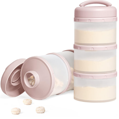 Termichy Stackable Formula Dispenser Portable Milk Powder Container, 2 Pack, Light Pink