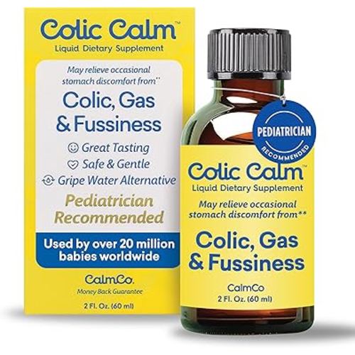 Colic Calm Infant Gripe Water for Colic, Helps Fussiness, Upset Stomach, and Baby Gas Relief, 2 fl oz (Pack of 1)
