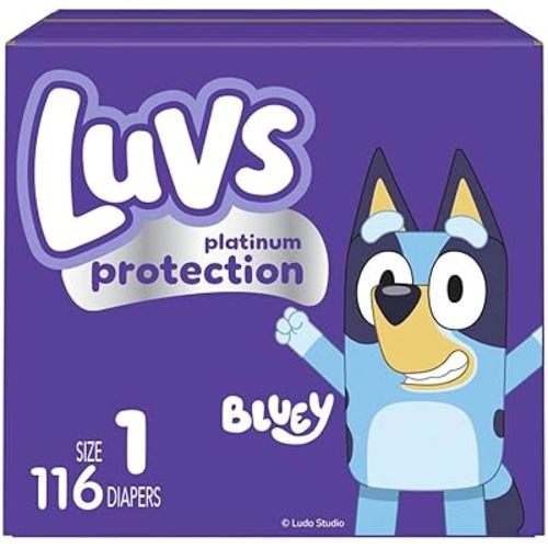 Luvs Diapers - Size 1, 116 Count, Bluey Platinum Protection Baby Diaper