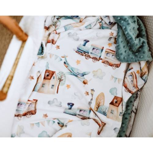 Train and Airplane Baby & Toddler Minky Dot Blanket, Baby Gift For Boy, Super Soft, Plush, and Lightweight, Unique Baby Shower Newborn Gift