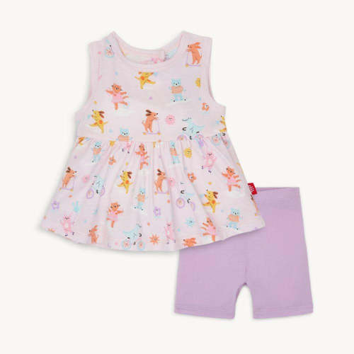 playground pals modal magnetic roll around sleeveless top + bike short set