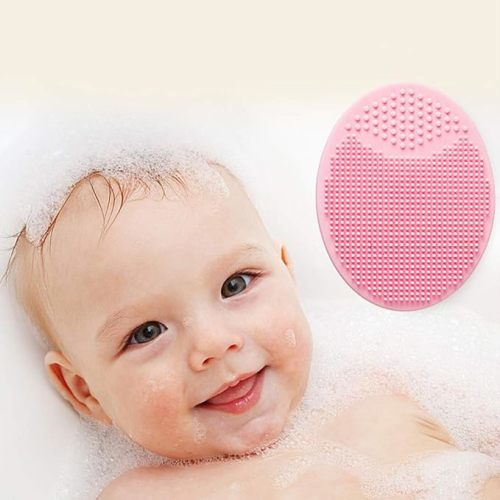 Baby Bath Brush, Baby Cradle Cap Brush, Silicone Massage Brush, Silicone Scrubbers Exfoliator Brush | The SkinSoother Baby Essential for Dry Skin, Cradle Cap and Eczema (Large-Blue & Pink) - Large-blue & Pink