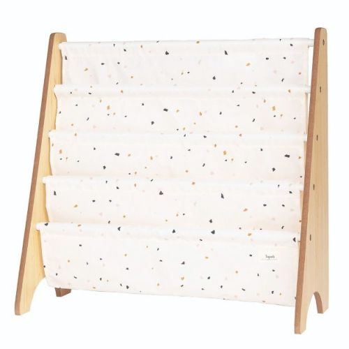 3 Sprouts Recycled Fabric Kids Bookcase - Terrazzo Cream