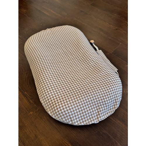 Gingham Muslin Snuggle Me Organic Lounger Cover, Baby Lounger Cover, Neutral Nursery Decor, Newborn Gift