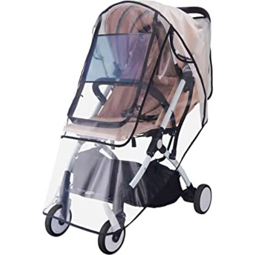 Bemece Stroller Rain Cover, Universal Stroller Accessory, Baby Travel Weather Shield for Summer, Windproof Waterproof, Protect from Dust Snow - Double Protection