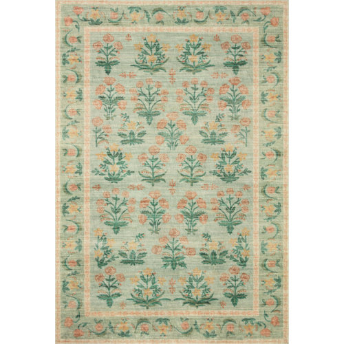 Rifle Paper Co. x Loloi Eden Mughal Rose Blush Rug feat. CloudPile
