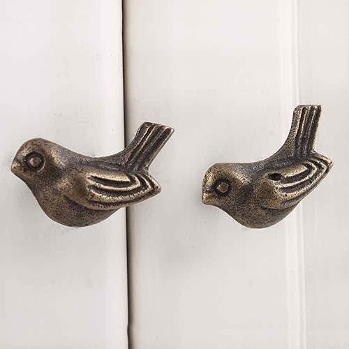 Indian Shelf 6 Pack Iron Gold Bird Nursery Drawer Knobs for Kitchen Cabinet Hardware Door Decorative Kids Dresser Knobs Pulls Premium Craftsmanship