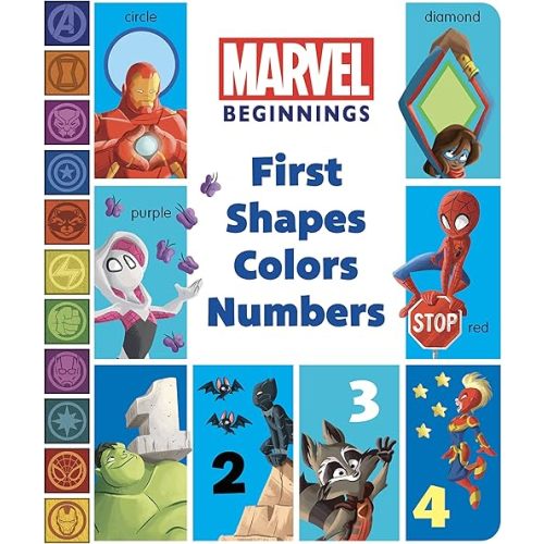 Marvel Beginnings: First Shapes, Colors, Numbers Board book – July 4, 2023