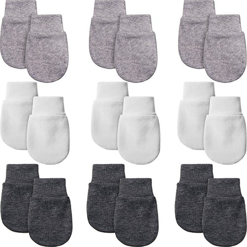9 Pairs Newborn Baby Mittens Infant Toddler Gloves No Scratch Mittens Unisex Cotton Gloves for 0-6 Months Baby Boys Girls