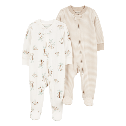 (3mo) Baby 2-Pack 2-Way Zip Sleep & Play Pajamas - Carter's | Multi