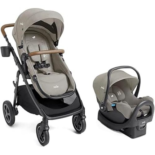 Joie Ginger DLX Travel System, 4-in-1 Stroller & Car Seat, Includes Lightweight Rue Infant Car Seat (Dove)