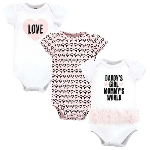 Hudson Baby Infant Girl Cotton Bodysuits, Mommys World Tutu, 3-6 Months