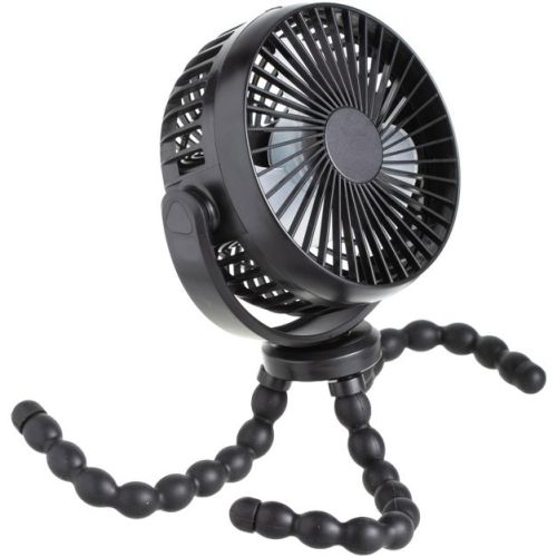 Portable Stroller Fan 3 Speed Rechargeable Flexible Tripod Clip-on Fan With Rotatable Design, For Car Seat, Crib, Bike, Treadmill, Usb-c Wire Included