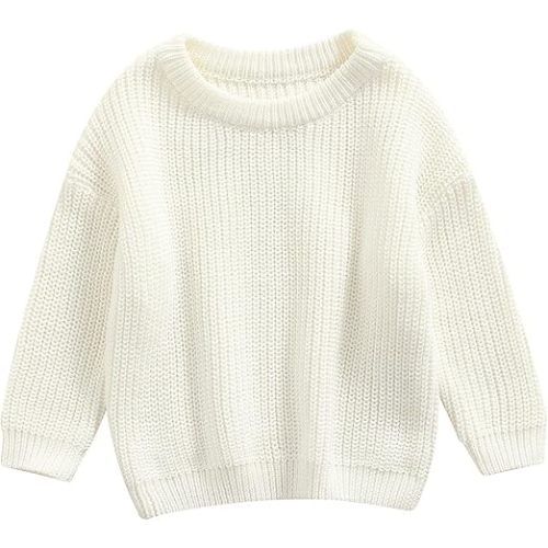 Baby Girl Boy Knit Sweater Blouse Pullover Sweatshirt Warm Crewneck Long Sleeve Tops for Infant Toddler