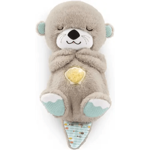 Fisher-Price Baby Toy Soothe 'n Snuggle Otter Portable Plush Sound Machine with Music Lights & Breathing Motion for Newborns 0+ Months