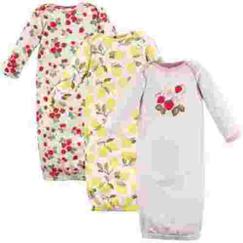 Hudson Baby Infant Girl Cotton Gowns, Strawberry Lemon, Preemie/Newborn
