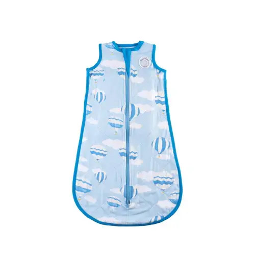 Dreamland Baby Sleep Sack 0-6 months; Hot Air Balloons print
https://dreamlandbabyco.com/products/bamboo-classic-sleep-sack-non-weighted?variant=41425915904063