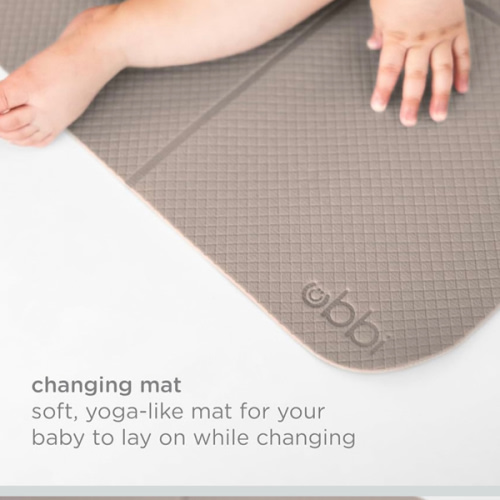 Ubbi On-The-Go Diaper Changing Baby Mat, Soft and Comfortable Diaper Bag Accessory Must Have for Newborns, Easy to Clean, Portable Folding Pad, Baby Traveling Accessories, Taupe