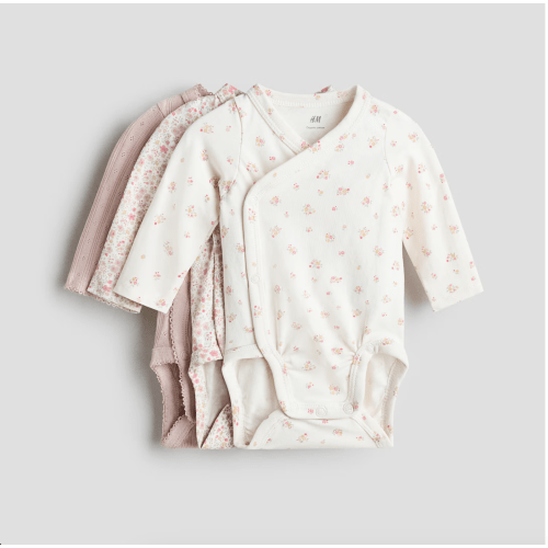 3-PACK WRAPOVER BODYSUITS