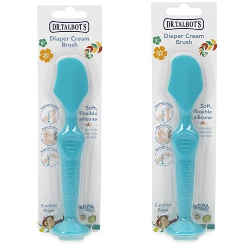 Nuby Silicone Diaper Cream Brush with Suction Base, Aqua (2 Pack)