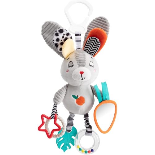 Baby Hanging Toys 0-12 Months - Interactive Stroller & Car Seat Toy with Jingle Sounds, Clinking Rings & Detachable Links | Safe Developmental Toys for Activity Gyms, Infant Carriers & Baby Playmats