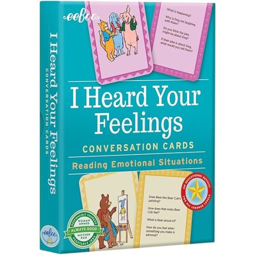 eeBoo: I Heard Your Feelings, Conversation Flash Cards, Reading Emotional Situations, Develop Social and Emotional Intelligence, for Ages 3 and up