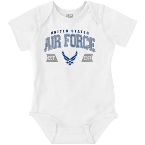 Brisco Brands US Air Force Wing Emblem Established Baby Romper Boys or Girls