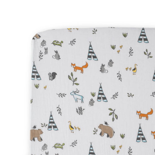 Cotton Muslin Crib Sheet - Forest Friends