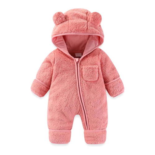 Newborn baby boy girl jacket winter clothes sweater outfit toddler puffer coat Newborn Baby Fleece Footie Snowsuit Winter Bunting Onesie Warm Hooded Romper Jumpsuit Outfits Pink 0 Month