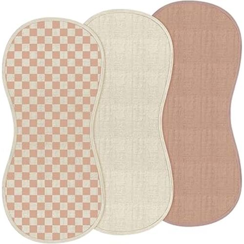 Hhahafelt 3 Pcs Changing Pad Liners Fits in Peanut Shape Changing Pad Waterproof Diaper Mats Organic Cotton Peanut Mats are Warm on a Baby's Back, Washable Reusable(Checker Style)