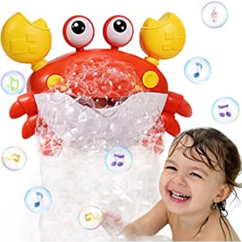 Crab Bath Toys for Toddlers 1-3 2-4 Bathtub Bubble Maker with Music Automatic Kids Bathtub Bubble Machine Baby Bath Toys for Infants 6-12 12-18 Months Birthday Gifts for 1 2 3 Year Old Boys Girls