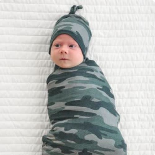 Vintage Camo Swaddle & Hat Set - Little Sleepies