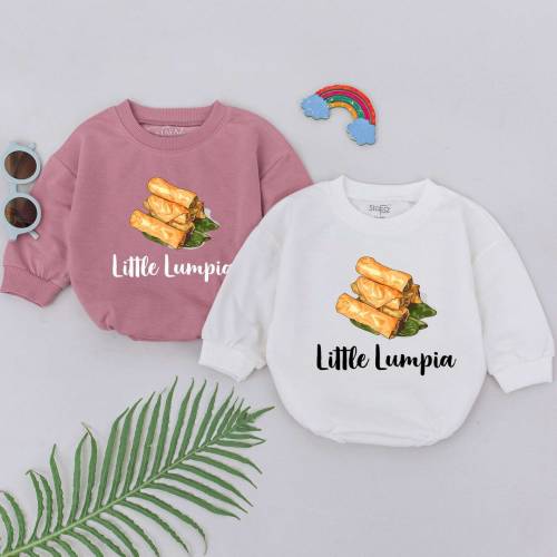 Little Lumpia Baby Romper, Pastry Romper, Filipino Food Bodysuit, Foodie Gifts, Baby Shower Gifts, Newborn for Girls Boys, Minimalist Outfit