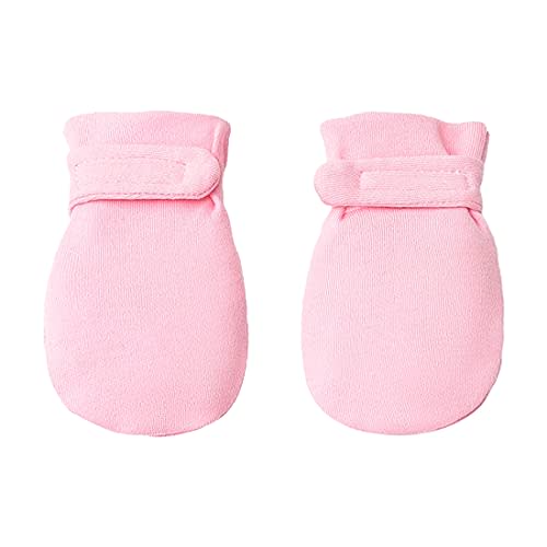 Newborn Baby No Scratch Mittens Stay On, 100% Cotton Breathable, Adjustable Infant Gloves for Baby Boys Girls Mittens