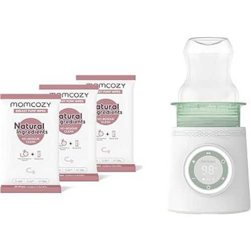 Momcozy Natural Breast Pump Wipes & Momcozy Portable Bottle Warmer