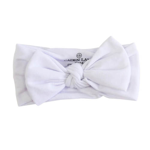 Solid White Knit Large Bow Headwrap