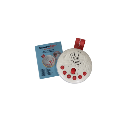 SlumberPod SlumberCalm Portable Sound & White Noise Machine, White/Orange
