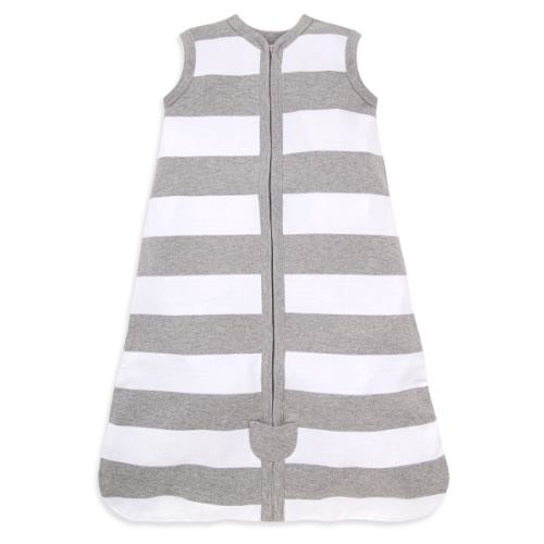 Beekeeper™ Grey Rugby Stripe Organic Baby Wearable Blanket | Burt's Bees Baby™