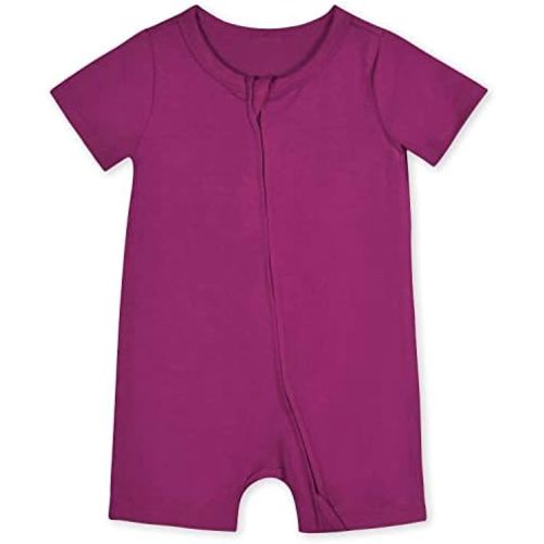 Gerber Baby Buttery-Soft Short Sleeve Romper with Viscose Made with Eucalyptus