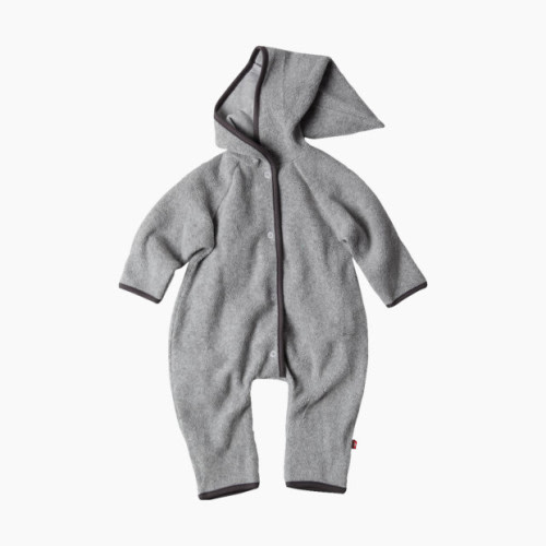 Zutano Cozie Fleece Elf Romper - Heather Grey, 0-3 Months