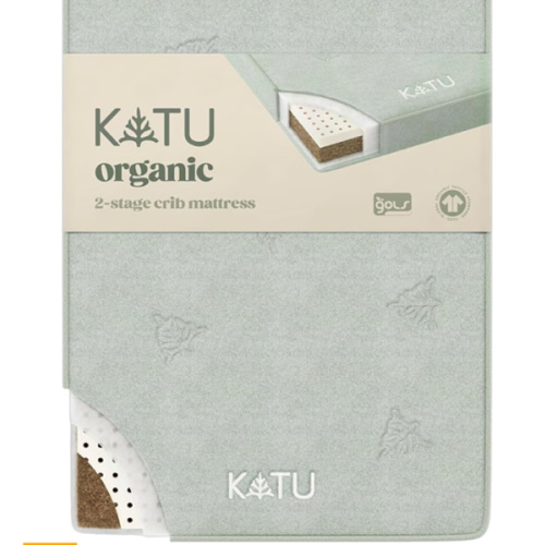 KATU 100% Organic Latex+Coconut 2-Stage Crib Mattress for Infant/Newborn/Toddler Safe Non-Toxic Hypoallergenic Breathable GOTS GOLS w