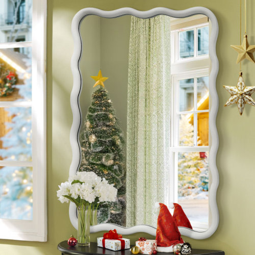 Red Barrel Studio® Castin Solid Wood Flat Wall Mirror & Reviews | Wayfair