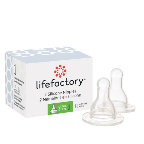 Silicone Nipples Stage 1 for 4oz and 9oz Glass Bottles-2 pack