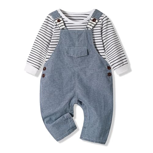 Volunboy Baby Boy Clothes Toddler Long Sleeve Romper Overalls 2Pcs Newborn Bodysuit Infant Dinosaur Suspender Pants Set